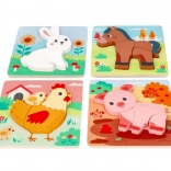 4 darabos fa kirakó készlet – Tanyasi téma