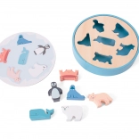 Fa körvonalas puzzle óceáni állatokkal