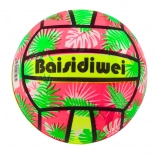 Világos gumilabda levelekkel, rózsaszín–zöld, 24 cm