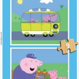 Educa fából készült puzzle Peppa Malac 2x9 darab