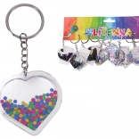 Csillámos akril kulcstartó – szív