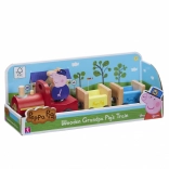 Peppa Malac fa vonata Nagypapa Malac figurájával