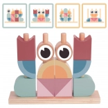 Fa rák kirakó TOOKY TOY – pasztell rakosgató blokkok