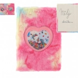 plüss szivárványos jegyzetfüzet egyszarvúval, vegyes minták