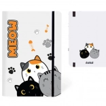 A5-ös keményborítású jegyzetfüzet macskákkal, 96 lap