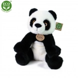 Plüss panda, ülő, 27 cm, környezetbarát