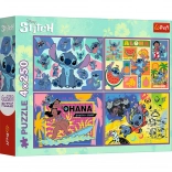Puzzle 4×250 darabos Lilo & Stitch