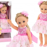 Rózsaszín babaruha Hosszú hajkefe 38 cm