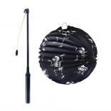 Halloweeni lampion csontváz motívummal, 25 cm, 50 cm-es világító pálcával