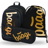 SZETT 3 db BAAGL Core Metallic Bronze: hátizsák, tolltartó, zsák