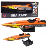 Felhúzható motorcsónak vízbe – narancssárga