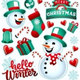 Vasalható képek – téli hóember, kis ív