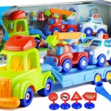 Szétszerelhető Járművek Készlet – Rendőrség és Tűzoltóautók Szállítón