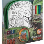 Kiszínezhető hátizsák dinoszaurusz mintával