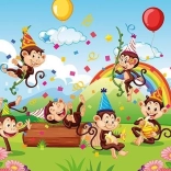 Fa puzzle Majomparti, 50 darab