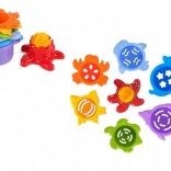 Vízhez és homokhoz való rakosgató poharak – tengeri állatkák, 7 darab