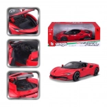 BBURAGO FERRARI SF90 STRADALE 1:18 fém modell, piros