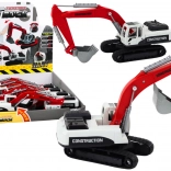 Fém lánctalpas kotrógép piros-fehér