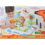 Csavarozós építőkészlet fúróval – 237 darab