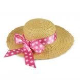 Gyerek szalmakalap rózsaszín szalaggal