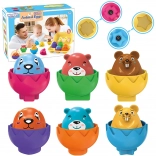 Sorter Montessori Vidám Állatok Tojások 6 db Woopie