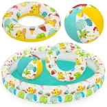 Felfújható gyerekmedence 3 az 1-ben úszógumival és labdával BESTWAY 122 cm