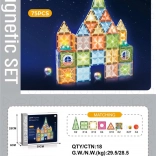 Mágneses 3D építőkészlet világító korongokkal, 75 darab