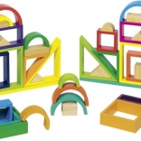 Goki fa építőkészlet Szivárvány