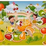 Fa puzzle készlet gyümölcsök és zöldségek