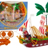 Római hajó fényekkel és hangokkal, katapulttal és pálmákkal