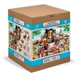 Fa puzzle figurákkal – élet a farmon