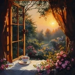 Gyémántfestés Csendélet teával 30x40cm