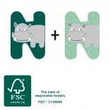 Small foot fa betű N