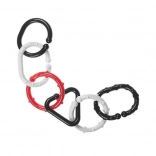 Fekete-fehér összekapcsolható láncszemek babáknak