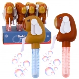 Kapybara buborékfújó 2 az 1-ben ventilátorral és hármas pálcával 19 cm