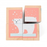 Északi állatokat ábrázoló fa képkockák – 4 db