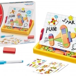 Mágneses rajztábla geometriai formákkal és mágnesekkel