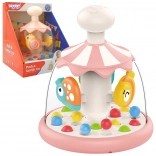 Woopie babaforgó buborékfújó – rózsaszín pörgő „bączek” állatokkal és golyócskákkal