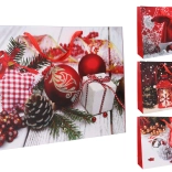 karácsonyi mintás L-es papírdísztasak 44 × 31 × 12 cm