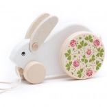 Nagy fehér fa húzható nyuszi Bajo