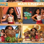 EDUCA Puzzle Vaiana 2, 4 az 1-ben (50, 80, 100, 150 darab)