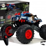 Földi autó gyermekeknek dinoszaurusz motívummal és nagy kerekekkel