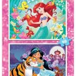 EDUCA Puzzle Disney hercegnők: Ariel és Jázmin 2x48 darab