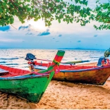 Színes hajók a parton puzzle, 2000 darab