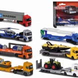 Fém teherautó pótkocsival 20 cm mix - 1 db