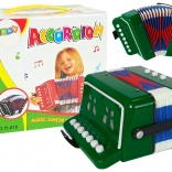 Zöld harmonikás hangszer kis zenészeknek