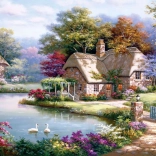 ANATOLIAN Puzzle Hattyús házikó 1500 darab