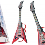 Gyerek elektromos gitár effektekkel és dallamokkal – piros