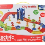 Pálya elemes kisautóval, világít – 101 darab