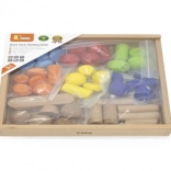 Fa geometriai építőkészlet 52 db Viga